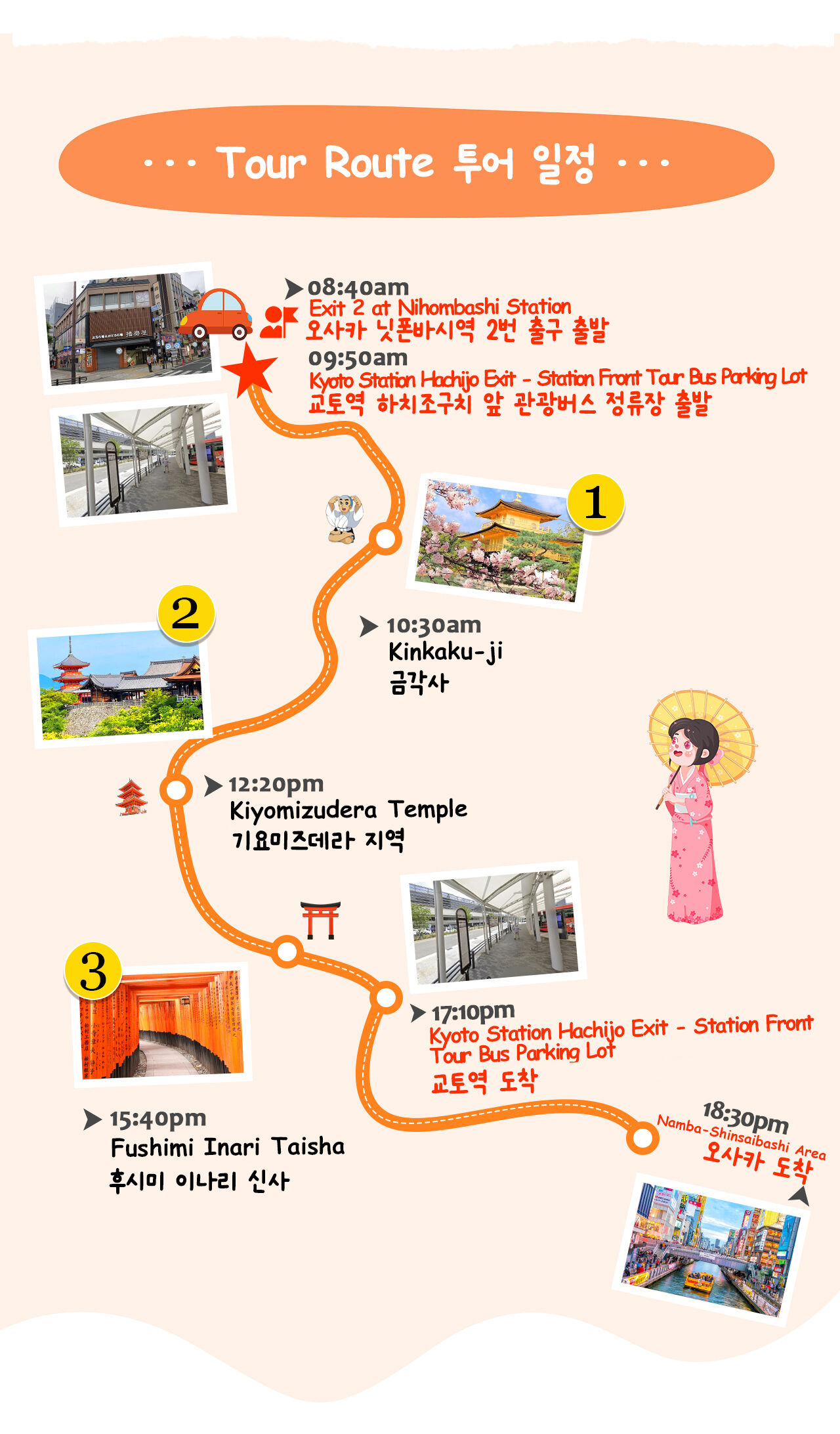 [한국어/영어] 교토 핵심 명소 투어|